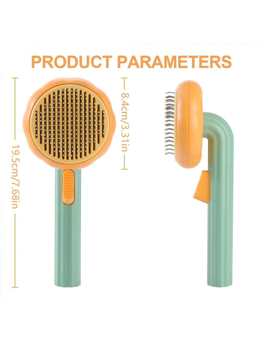 Pumpkin Cat Brush Self Cleaning Comb For Dog Removes Undercoat Tangled