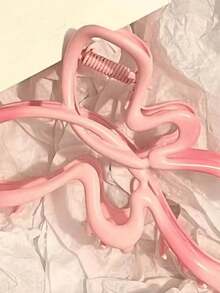 1個女士漸變色Y2K風格可愛蝴蝶中空髮夾，可用於後部造型和時尚配件，適合禮品街頭風格 - 粉色 - 查看 8