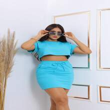 Women Two-Piece Outfits - 青碧色 - 查看 1