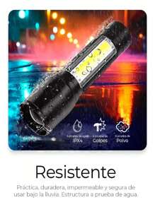 Mini LED Rechargeable Tactical Lamp With Side Flashlight, Pocket Tactical Lamp - Army Green - View 7