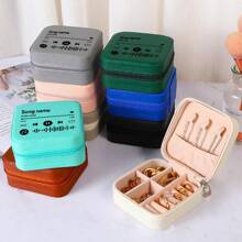 1pc Portable Travel Mini Jewelry Box With Custom Music Code Jewellery Ring Organizer Case Storage Gift Box For Girls Women 12 Colors Optional 10*10*5cm Fashion Birthday Gift For Girlfriend Mother