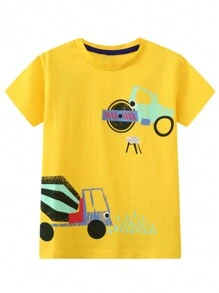 Chàng trai trẻ 3 miếng Bộ Của Thoải mái Giải trí Vòng cổ Hoạt hình Thiết kế hành tinh Ngắn tay Áo thun Với In ngẫu nhiên Mùa hè Áo - Nhiều màu - Xem 3