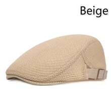 Vintage 8 Colors Men Cabbie Flat Cap Breathable Mesh Summer Hat Adjustable Newsboy Beret Ivy Cap - 56-61cm - View 11