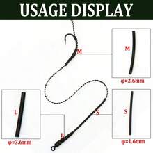 30PCS Carp Fishing Accessories Heat Shrink Tubes Rubber Sleeves Heating Shrink Tubing For Carp Ronnie Rigs Croase Fishing Tackle