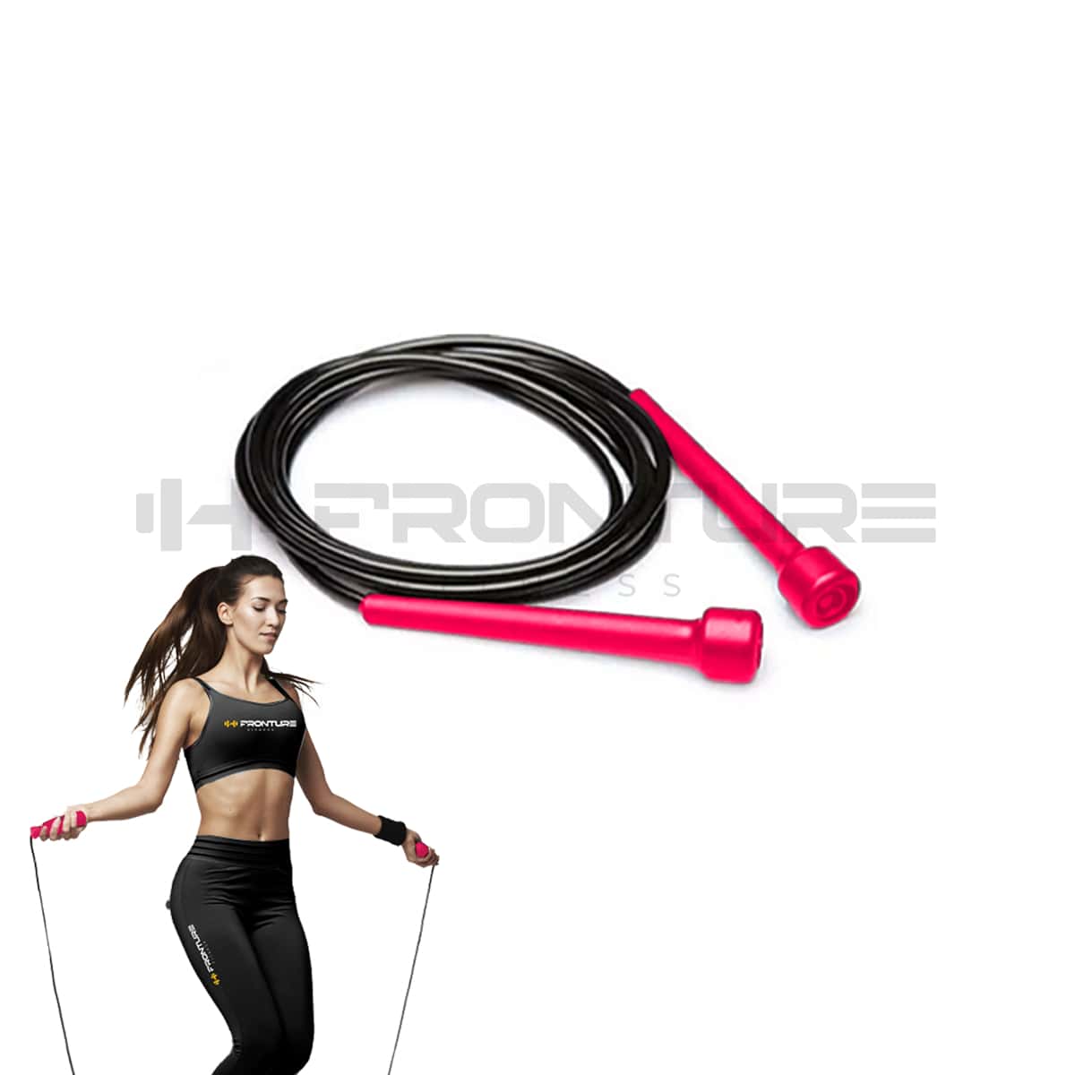 Corda De Pular ROSA Exercício Funcional Academia Fitness Profissional Academia em casa FEMININO - Rosa chiclete - Visão 1