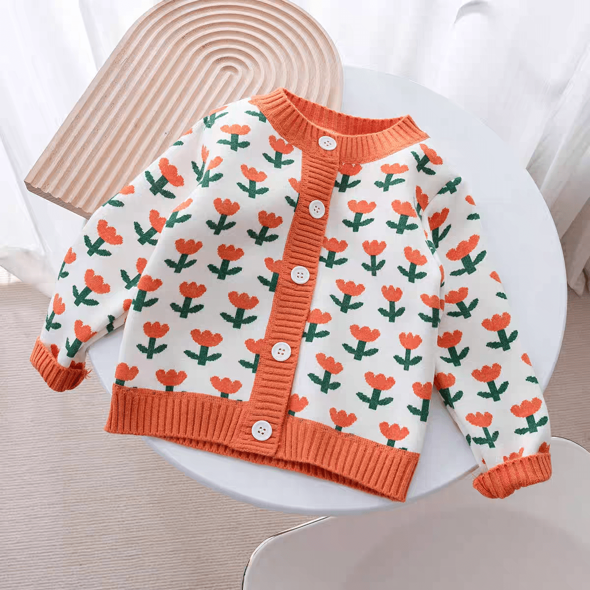 Cardigan tricoté col fourrure bébé Sésame vigoré