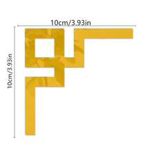 4pcs Thích hợp Đối với Nhà  Tường Góc Đồ trang trí Sắp xếp Hình dán , Tự dính Có thể tháo rời Acrylic Giấy dán tường - Vàng - Xem 11