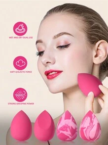 4PCS Makeup Sponge,Suitable For Cream & Powder Concealer, Loose Powder Makeup Applicator - Multicolor - View 4