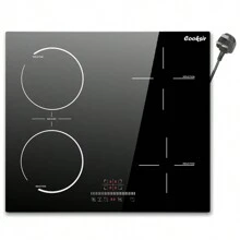 Cooksir Plug In Induction Hob 4 Zone Electric Hob 60cm With Flex Zones For BBQ Function, Built-In Electric Cooktop, With Slider Touch Control, Timer, Child Lock,9 Power Levels,2800W - Black - View 1