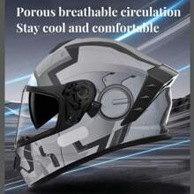 AD 1 szt. Certyfikowany kask motocyklowy na rower elektryczny DOT&ECE, uniwersalny, całoroczny, motocyklowy kask integralny z dwoma wizjerami