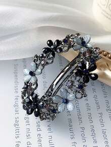 1 Hoa pha lê Mùa Xuân Chiếc kẹp tóc Thanh lịch Vintage Pha lê Tóc đuôi gà Giá đỡ Áo Kẹp Thời trang Chiếc kẹp tóc Đối với phụ nữ Hằng ngày Và Phụ kiện tóc - Màu xanh lam - Xem 5