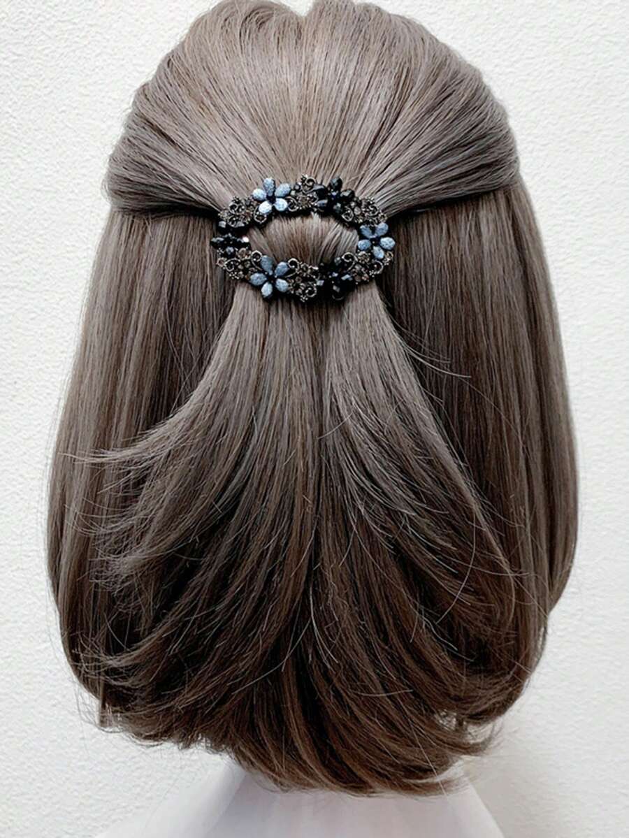 1 Hoa pha lê Mùa Xuân Chiếc kẹp tóc Thanh lịch Vintage Pha lê Tóc đuôi gà Giá đỡ Áo Kẹp Thời trang Chiếc kẹp tóc Đối với phụ nữ Hằng ngày Và Phụ kiện tóc - Màu xanh lam - Xem 1