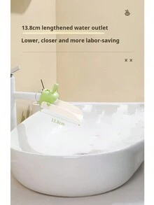 Rabbit Cartoon Faucet Extender Splash-Proof Detachable Kitchen And Bathroom Faucet, Cute Green Color - Green - View 3