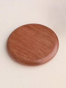 1 pieza Espejo de maquillaje redondo de madera, espejo portátil de bolso para mujeres, 2 opciones de color - Marrón - Ver 9