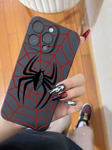 1pc Black Spider Web Design Shockproof Soft Phone Case Compatible With IPhone, Compatible With Huawei, Honor, Compatible With Xiaomi, Compatible With Redmi, Compatible With Oneplus, Compatible With Pixel, Compatible With Samsung,International Version, Not The Domestic Version - Black - View 6