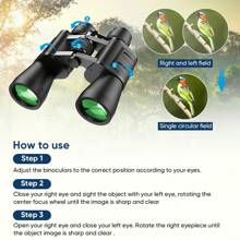 180x100 HD High Definition Zoom Powerful Binoculars Day/Low Night Optics Hunting & Case Travel Night Vision - Black - View 7