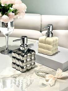 1 Miếng Gốm sứ Thiết kế đám mây Chai có thể nạp lại , Lý tưởng Đối với Xà bông , , Dầu gội đầu , Dầu xả In Phòng tắm - Bạc - Xem 1