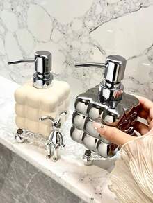 1 Miếng Gốm sứ Thiết kế đám mây Chai có thể nạp lại , Lý tưởng Đối với Xà bông , , Dầu gội đầu , Dầu xả In Phòng tắm - Bạc - Xem 4