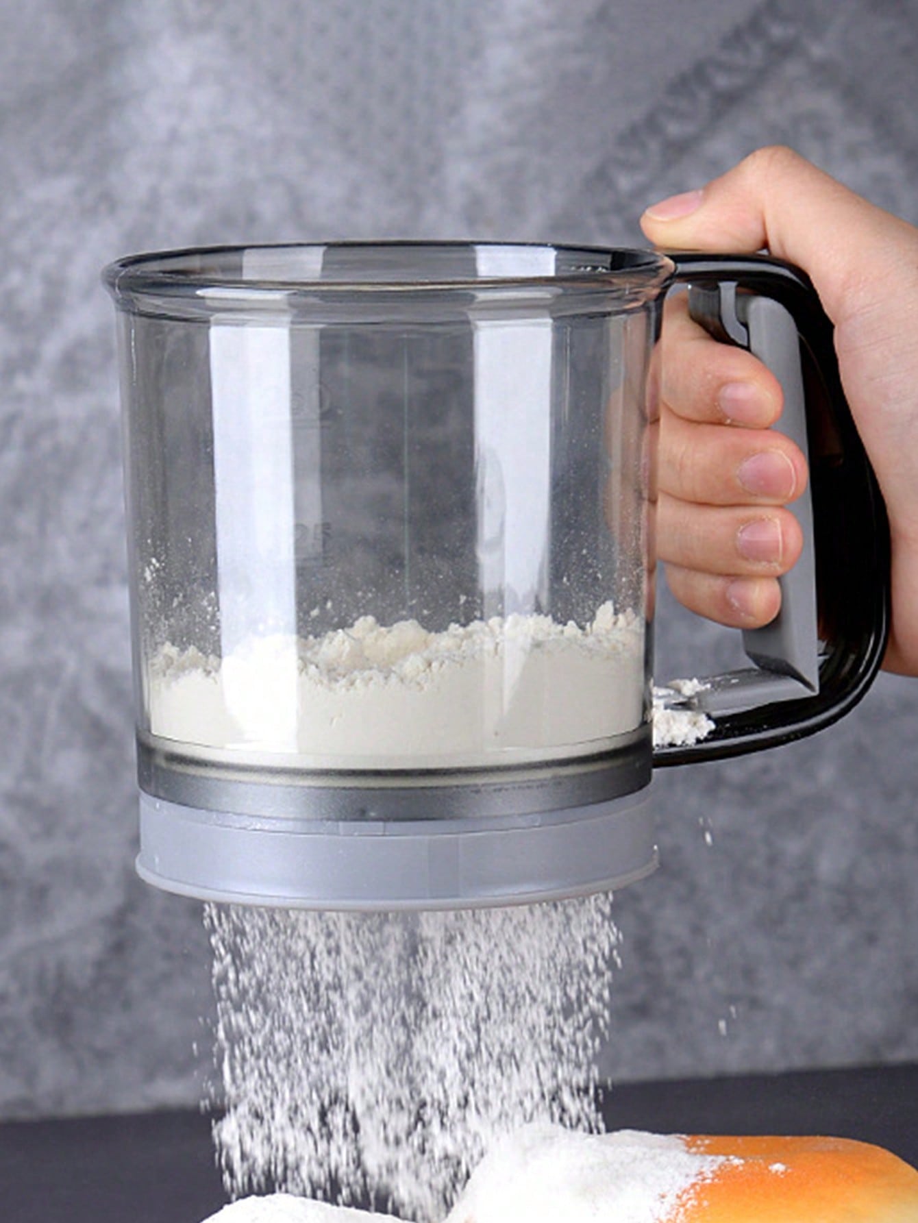 غربال الدقيق المحمول بشكل إناء للاستخدام المنزلي،...