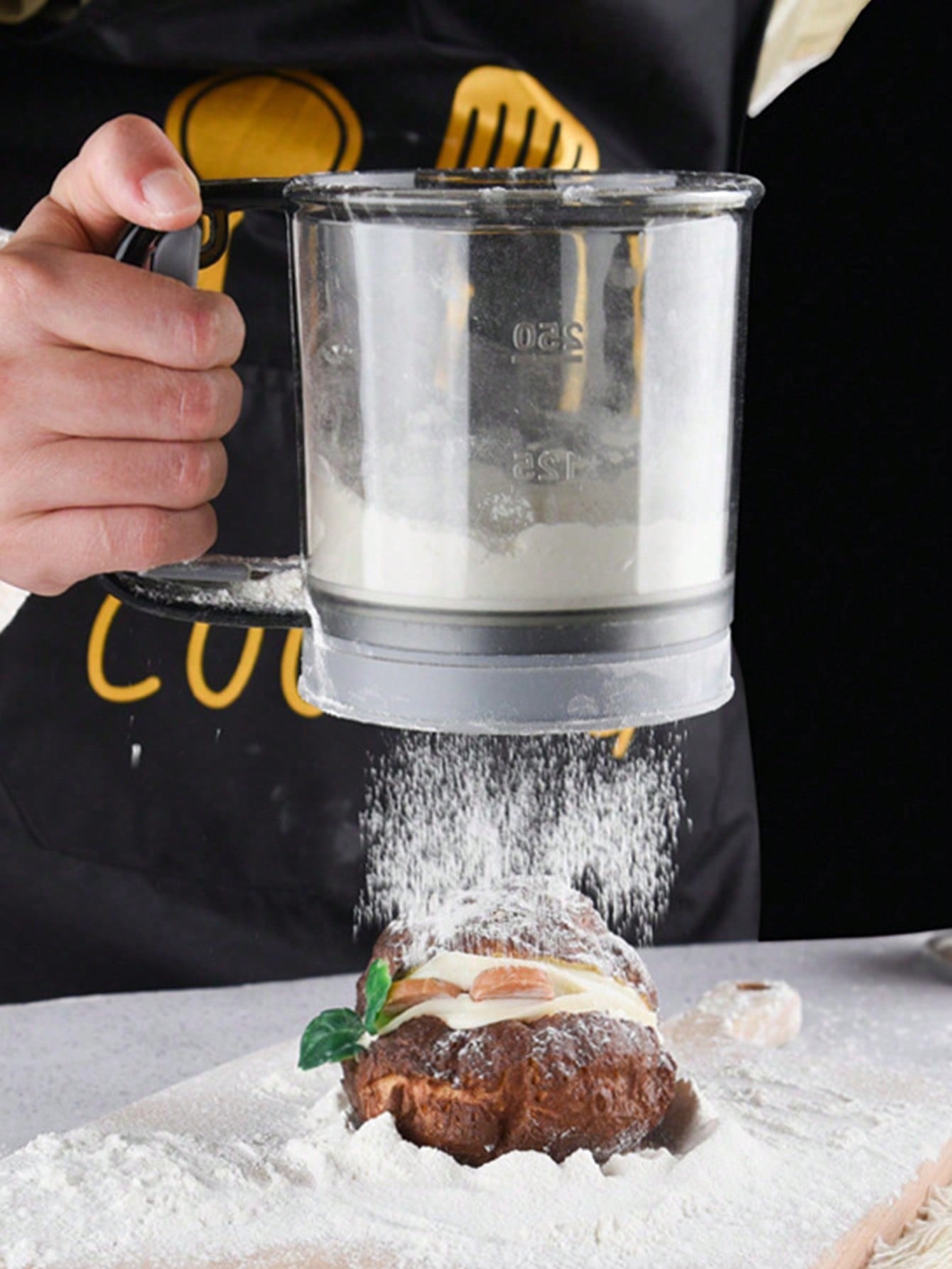 غربال الدقيق المحمول بشكل إناء للاستخدام المنزلي،...