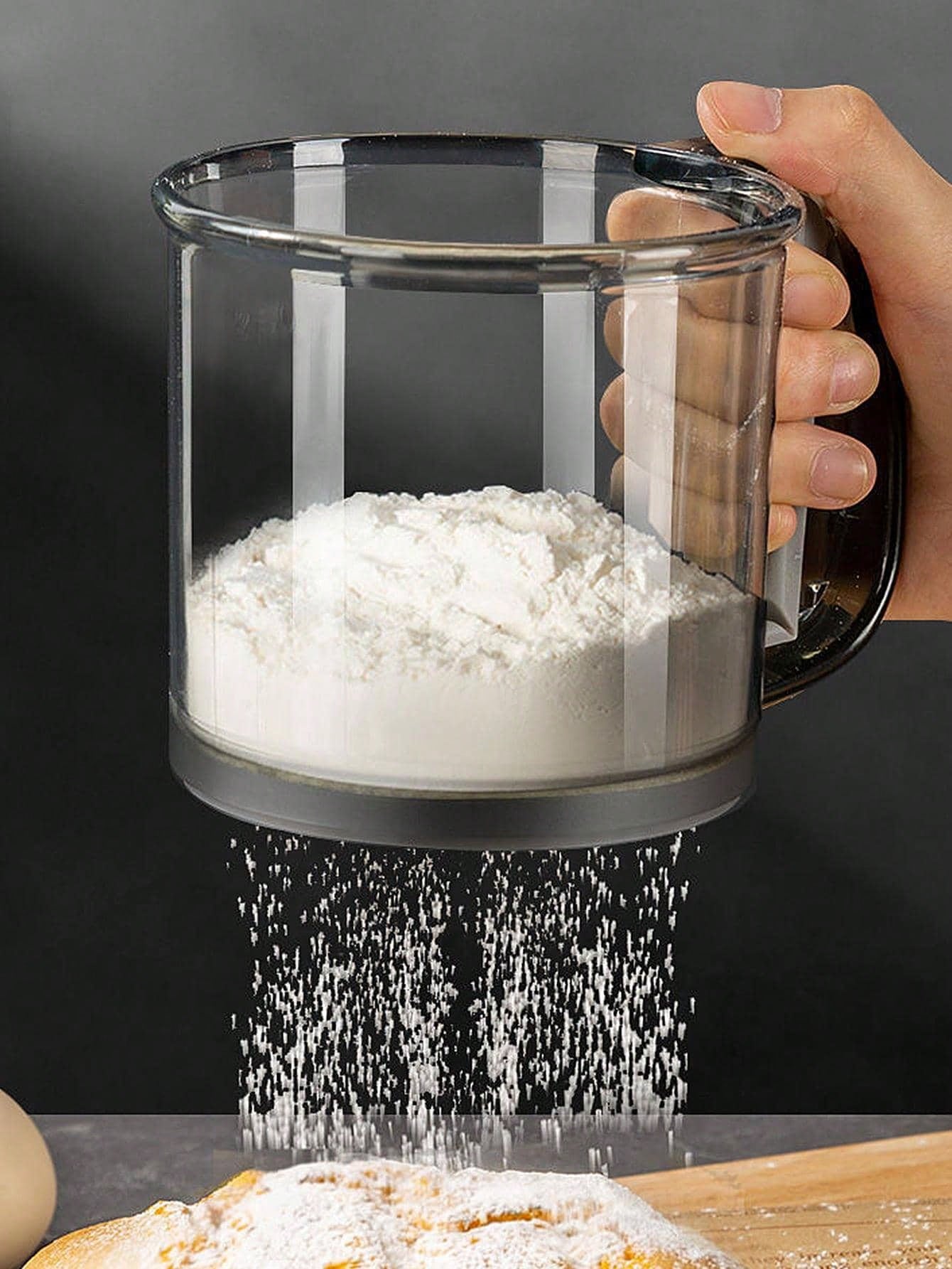 غربال الدقيق المحمول بشكل إناء للاستخدام المنزلي،...