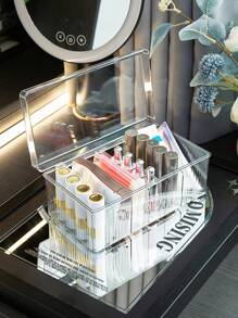 HMQ beauty 睫毛嫁接工具收纳盒，带盖防尘设计，大容量，适用于存放珠宝、美甲和化妆品配件及工具，可用作珠宝盒、收纳袋、化妆刷架、香水收纳盒、化妆包，是送给女性的理想礼物，也是圣诞礼物、家居装饰的绝佳选择。 - 彩色 - 查看 3
