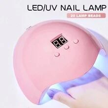 XEIJAYI 1入組粉紅色UV LED指甲燈20顆燈珠，專業款指甲烘乾機，UV指甲燈，具有3段定時器設置LED烘乾器 - 粉色 - 查看 1