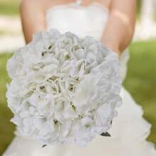 10 件丝绸玫瑰花头带茎，人造花适用于家庭婚礼 DIY 装饰、情人节、礼物 - 白色 - 查看 6