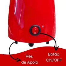 Pipoqueira Elétrica Sem Gordura 1200w 110v Ou 220v Portatil Ar Quente - Vermelho - Visão 3