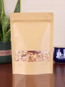 50 Cái Túi Giấy Tự Niêm Phong, Túi Bảo Quản Thực Phẩm Visual Seal Túi Cà Phê Túi Đứng, Hoàn Hảo Cho Việc Bảo Quản Và Đóng Gói Trong Nhà Bếp, Thích Hợp Cho Kẹo Cà Phê Trà Hạt V. V. Đồ Dùng Học Tập Túi Thực Phẩm Hộp Thực Phẩm Thích Hợp Cho Kẹo Bánh Quy Sô Cô La V. V. - Màu Khaki - Xem 1