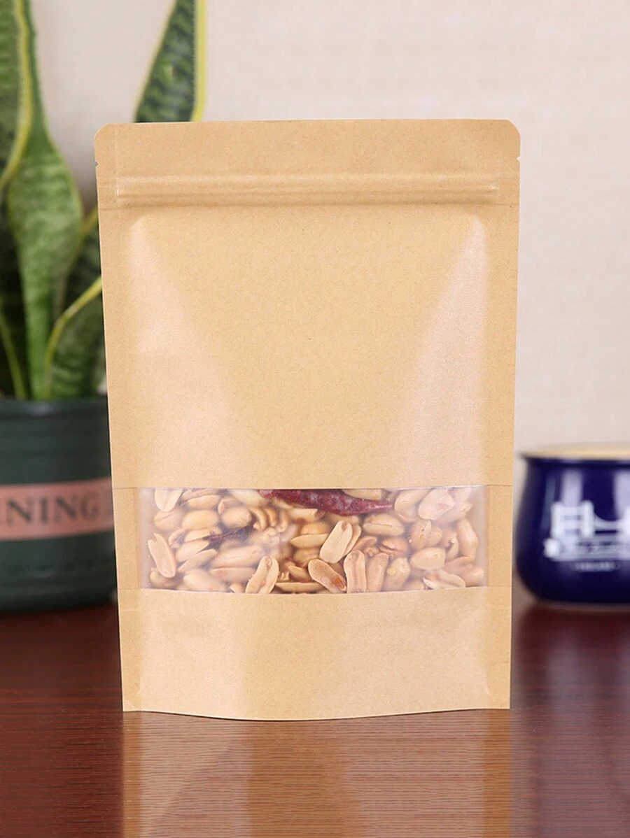 50 Cái Túi Giấy Tự Niêm Phong, Túi Bảo Quản Thực Phẩm Visual Seal Túi Cà Phê Túi Đứng, Hoàn Hảo Cho Việc Bảo Quản Và Đóng Gói Trong Nhà Bếp, Thích Hợp Cho Kẹo Cà Phê Trà Hạt V. V. Đồ Dùng Học Tập Túi Thực Phẩm Hộp Thực Phẩm Thích Hợp Cho Kẹo Bánh Quy Sô Cô La V. V. - Màu Khaki - Xem 1