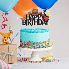 Western Cowboy Themed Cake Toppers Decoration Set - Cowboy Hat, Boots, Guns Design Cake Decorations - Multicolor - View 5