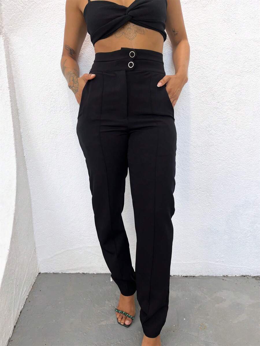 Women Pants - 黑色 - 查看 1