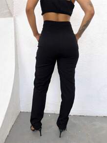 Women Pants - 黑色 - 查看 2