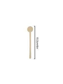 10pcs Wooden Spoon Durable Tableware Bamboo Scoop Coffee Honey Teaspoon Stirrer Dessert Honey Soup Cutlery Home Tableware - Brown - View 6