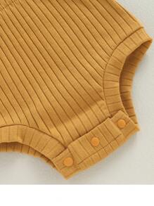 Baby Girl Clothing Short Sleeve Ribbed Romper Bodysuits With Headband Summer Outfits Set