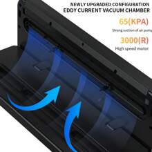Vacuum Sealer Machine, 65Kpa Dry Moist Vacuum Sealer With 30 Food Storage Vacuum Seal Bags, Home Air Sealing System For Sous Vide, Snacks Freshness - 銀黑色 - 查看 8