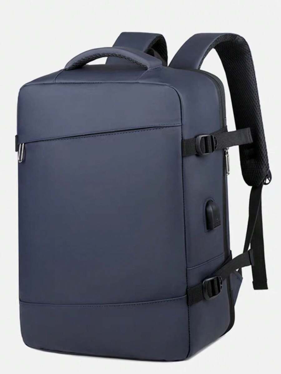 Bolsa Mochila Feminina Masculina Notebook Executiva Usb- Impermeavel viage - Azul - Visão 1