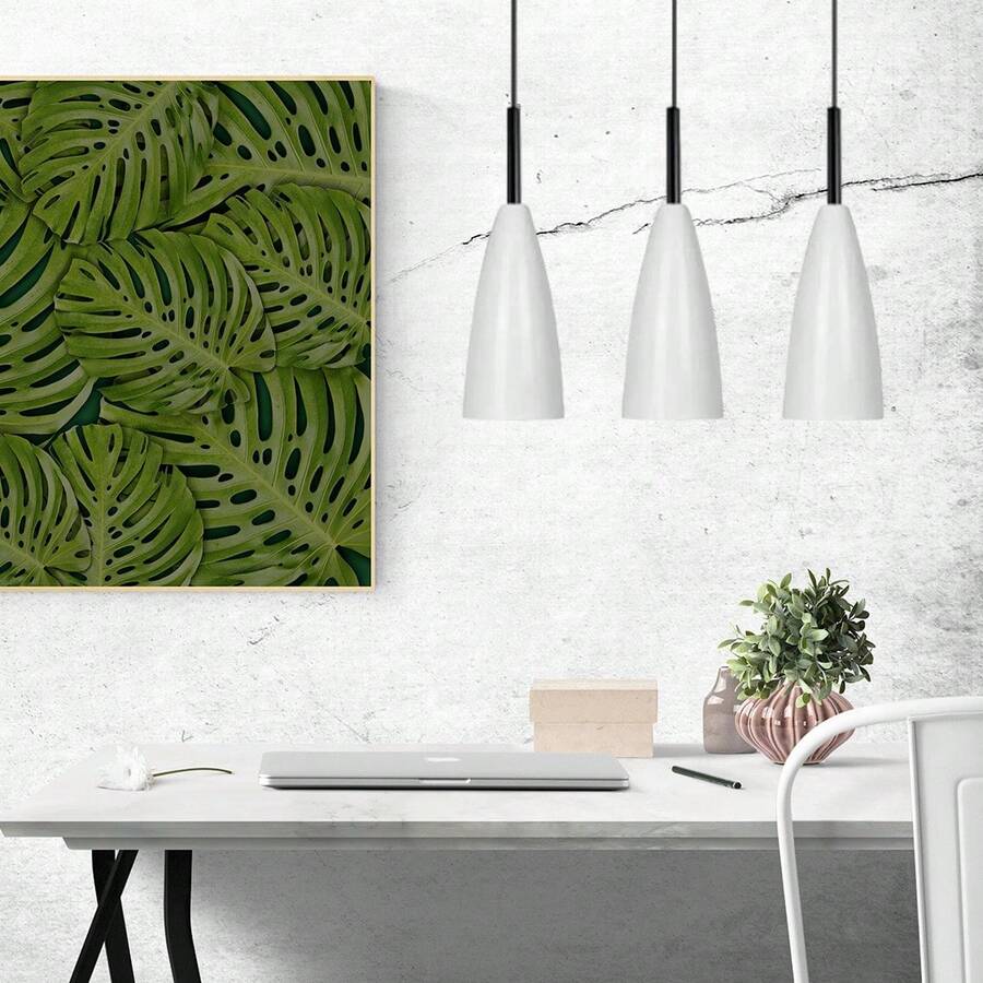 LAMPARA COLGANTE INDIVIDUAL, COLGANTE DE TECHO PARA INTERIOR DE CASAS, CANDELEBRO DE TECHO, LAMPARA COLGANDETE DE TECHO LED MODERNA, LAMPARA LED COLGANTE DE TECHO MINIMALISTA - Blanco - Ver 1