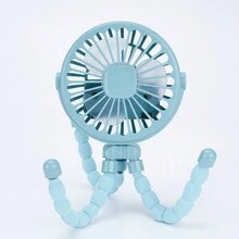 1 Pc Octopus Design Portable Stroller Fan,Rechargeable Handheld Mini Fan - Black - View 9