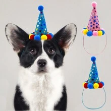1pc Pet Cat & Dog 1st Birthday Party Hat For Cosplay - Multicolor - View 1