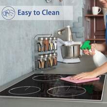 Ceramic Hob 4 Zones Electric Hob With Touch Control Built-In 60CM Ceramic Hob, 9 Power Levels, 6000W, Timer, Child Lock, Hard Wired, Black Glass Ceramic - Black - View 6