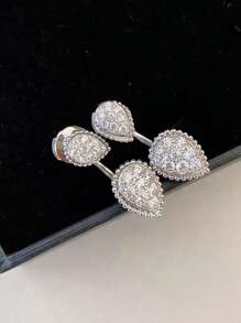 流行的水滴鑽耳環，時尚獨特，韓國設計師設計，優雅的派對首飾禮物 - 水滴耳環 - 查看 6