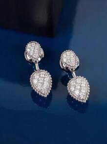 流行的水滴鑽耳環，時尚獨特，韓國設計師設計，優雅的派對首飾禮物 - 水滴耳環 - 查看 5