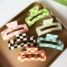 1 Kẹp tóc họa tiết bàn cờ dành cho nữ, thích hợp để đeo hàng ngày, dự tiệc, đi chơi, kẹp tóc thường ngày, kẹp tóc, kẹp tóc, kẹp tóc, đồ dùng học tập, phụ kiện tóc mùa thu đông cho nữ khi đi nghỉ - Nhiều màu - Xem 6