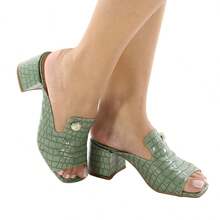 Women Heeled Sandals - màu xanh lá - Xem 2