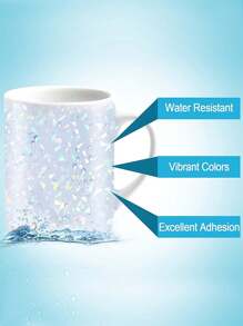 10 张全息贴纸透明 A4 乙烯基贴纸自粘防水透明膜，带有心形、雪花图案，11.8 X 8.3 英寸，可用于保护书籍、照片、明信片等。