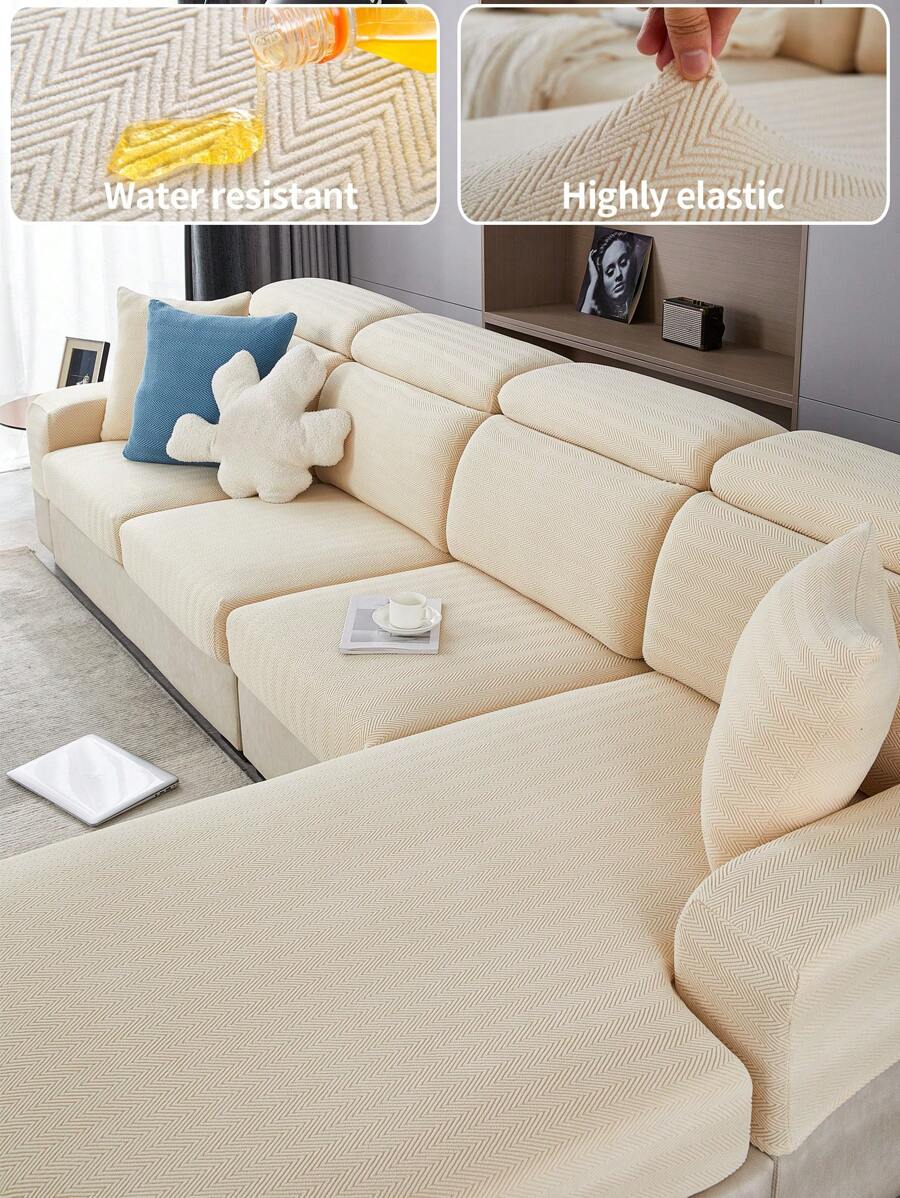 1 件防水四季提花氨綸沙發墊套,現代風格防滑沙發套,客廳沙發保護套,適合 L 型沙發和 1/2/3/4 座沙發