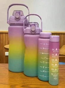 Juego De 4 Botellas De Agua Deportivas De Plástico, Portátiles Y De Gran Capacidad, Adecuadas Para Deportes Al Aire Libre - Color aleatorio - Ver 9