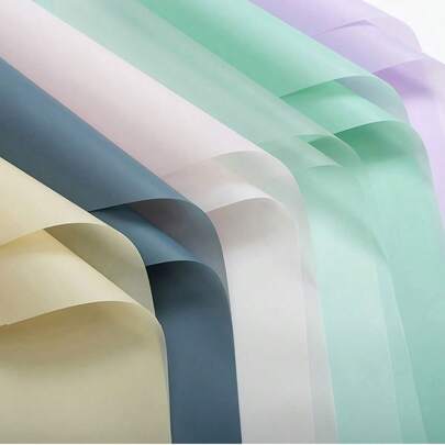 20pcs/Pack Solid Color Matt Finish Translucent Thick Waterproof Korean Paper For Flower Bouquet Wrapping, Floral Shop Packaging Material, 57x57cm